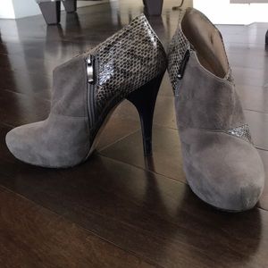 Via Spiga Snakeskin Booties with Zipper